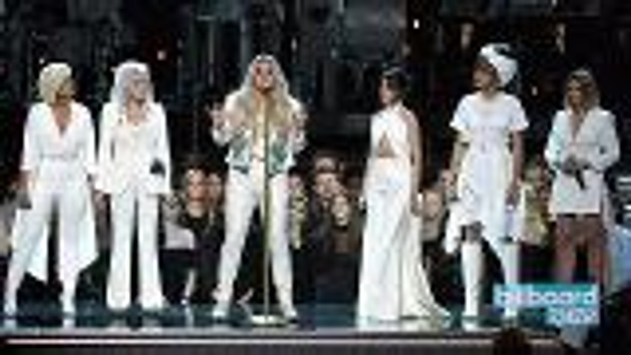 Cyndi Lauper, Camila Cabello, Julia Michaels & Andra Day Join Kesha On Stage In Support of Time's Up Movement at 2018 Grammys | Billboard News