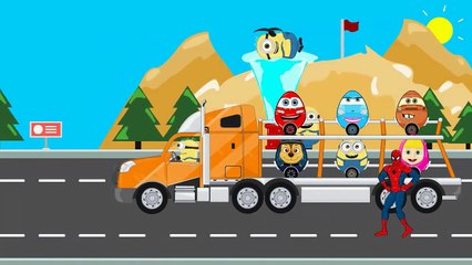 Monster Trucks - Smile Cars Transportation Cars for Kids w Learn Colors Animation