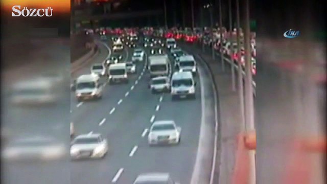 TEM Otoyolunda yürekleri ağza getiren kaza