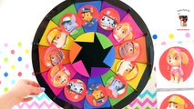 Paw Patrol Spin the Wheel Game Learn Colors w Skye Marshall Chase Zuma Rubble Rocky Toys & Play-Doh