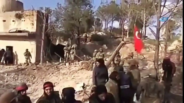 Burseya Dağı Bayrak Dikilme Anı ve PYD'den Temizlenen Tünellerin Görüntüleri