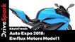 Auto Expo 2018: Emflux Motors Model 1 Electric Bike - DriveSpark