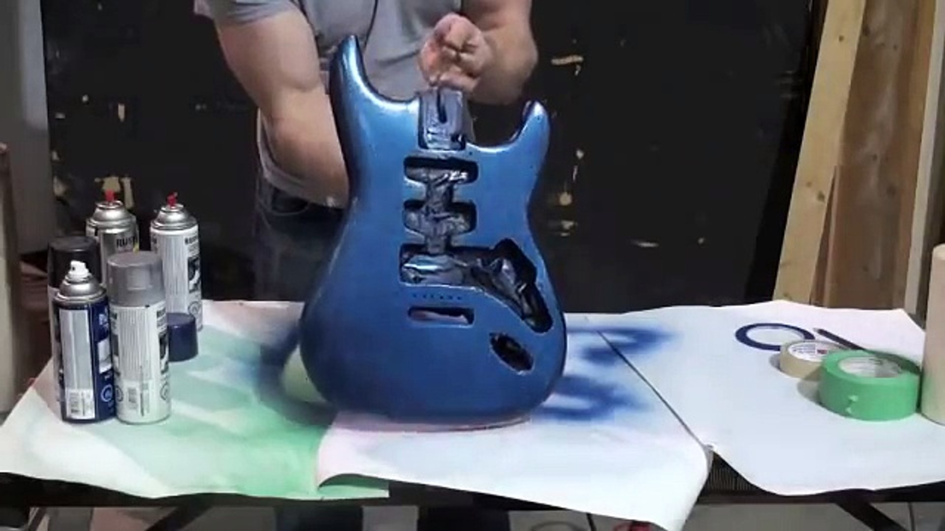 How to paint your guitar with spray cans - video Dailymotion