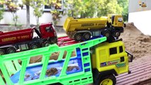 ภารกิจ รถแม็คโคร รถดั้ม รับจ้างขุดดินในน้ำ | Construction Truck Toys for Children Digging