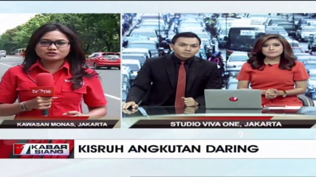 Laporan tvOne dari Kawasan Monas Mengenai Demo Sopir Angkutan Online
