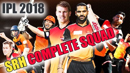 IPL auction 2018 : SRH Team 2018 | Sunrisers Hyderabad COMPLETE SQUAD with Price | वनइंडिया हिंदी