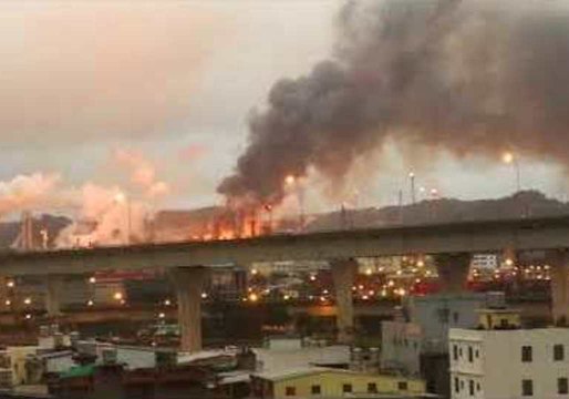 Gas Explosion Causes Large Fire at Taiwan Refinery