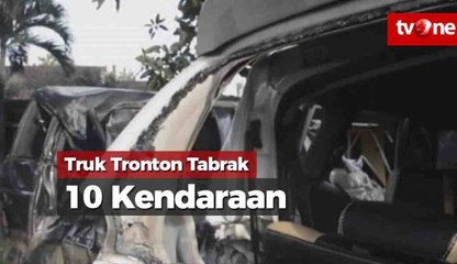 Truk Tronton Tabrak 10 Kendaraan, Dua Orang Tewas