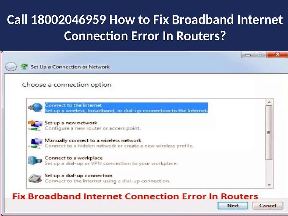 18002046959 Fix Broadband Internet Connection Error In Routers