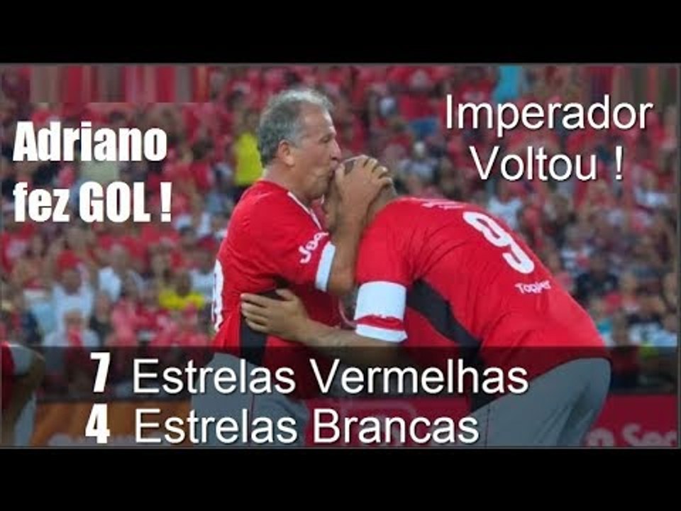 Estrelas Vermelhas 7 x 4 Estrelas Brancas (Adriano, Zico, Pet, Romário) Jogo das estrelas 27/12/2017