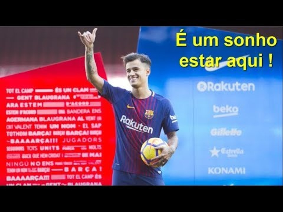 OLHA COMO FOI A APRESENTAÇÃO DO PHILIPPE COUTINHO AOS TORCEDORES DO BARCELONA NO CAMP NOU !!