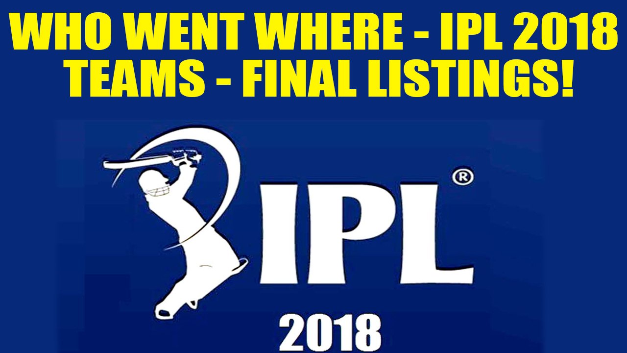 IPL Auction 2018: CSK, RCB, MI, DD, KKR, RR, KXIP, SRH; COMPLETE SQUAD | Oneindia News