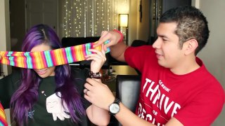 Wife does Husbands makeup Blindfolded!