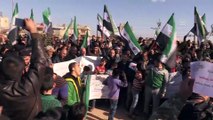 Suriyelilerden Zeytin Dalı Harekatı’na destek gösterisi - AZEZ