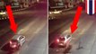 CCTV footage shows motorcycle up close and personal with a stopped automobile - TomoNews