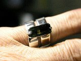 Adjustable Mens Ring with Green Tourmaline Ebay