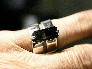 Adjustable Mens Ring with Green Tourmaline Ebay