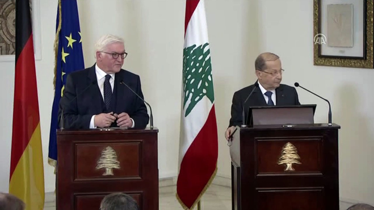 Almanya Cumhurbaşkanı Steinmeier - Lübnan Cumhurbaşkanı Avn basın toplantısı - BEYRUT
