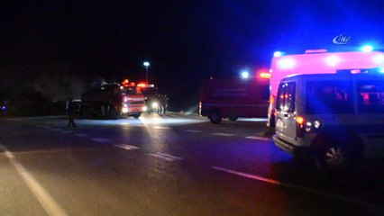 Seyir halindeki yolcu otobüsü alev aldı