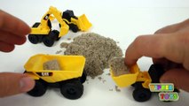 Kinetic Sand Fun Construction Toys Caterpillar Mighty Machines Dump Truck Bulldozer Excavator