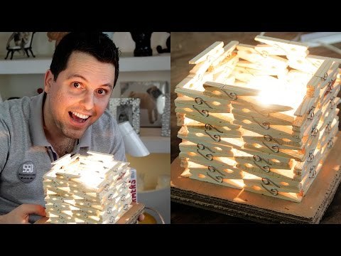 Como fazer uma luminária com Pregadores! - Luz, Decor & Ação!