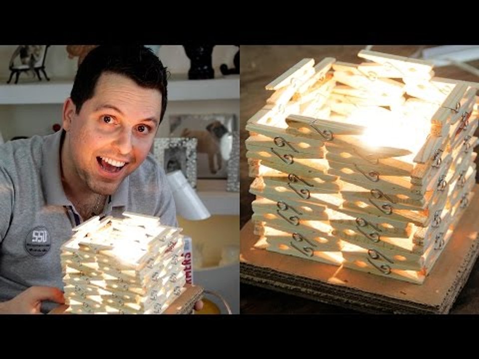 Como fazer uma luminária com Pregadores! - Luz, Decor & Ação!
