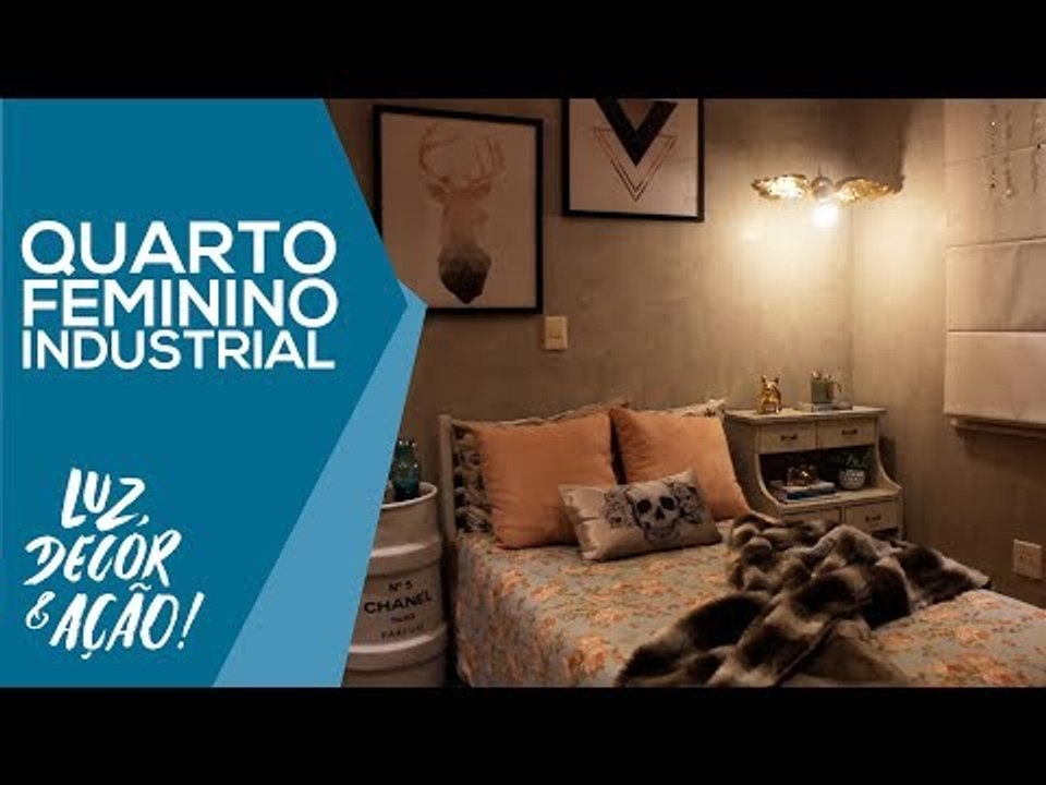 Quarto Feminino Industrial - Luz, Decor & Ação!