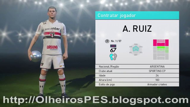 PES 2018 - Combinação de Olheiros para contratar A. Ruiz do Sporting CP