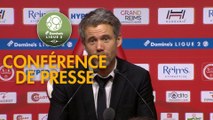 Conférence de presse Stade de Reims - FC Lorient (0-1) : David GUION (REIMS) - Mickaël LANDREAU (FCL) - 2017/2018