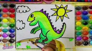Learn Colors for Kids and Hand Color Watercolor Dragon Coloring Pages