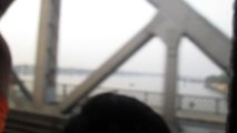 we are enjoying by watching ganga river is flowing below the overbridge