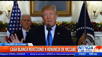 Casa Blanca aseguró que Trump no tuvo que ver con la renuncia del subdirector del FBI, Andrew McCabe