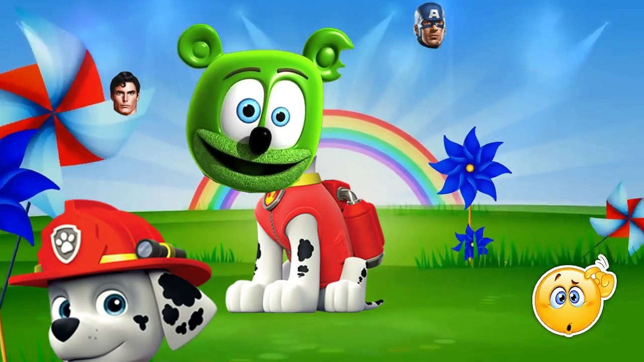 Colors for Children to Learn with Paw Patrol, Gummy Bear, Superman - Nursery Rhymes Funny Story