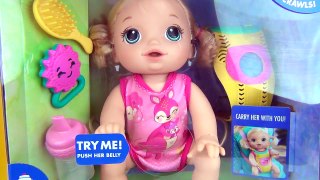 BABY ALIVE Go Bye Bye CRAWLS, Talks, Drinks, Pees, Play with Carrier, Snackin Sara Doll Eats / TUYC