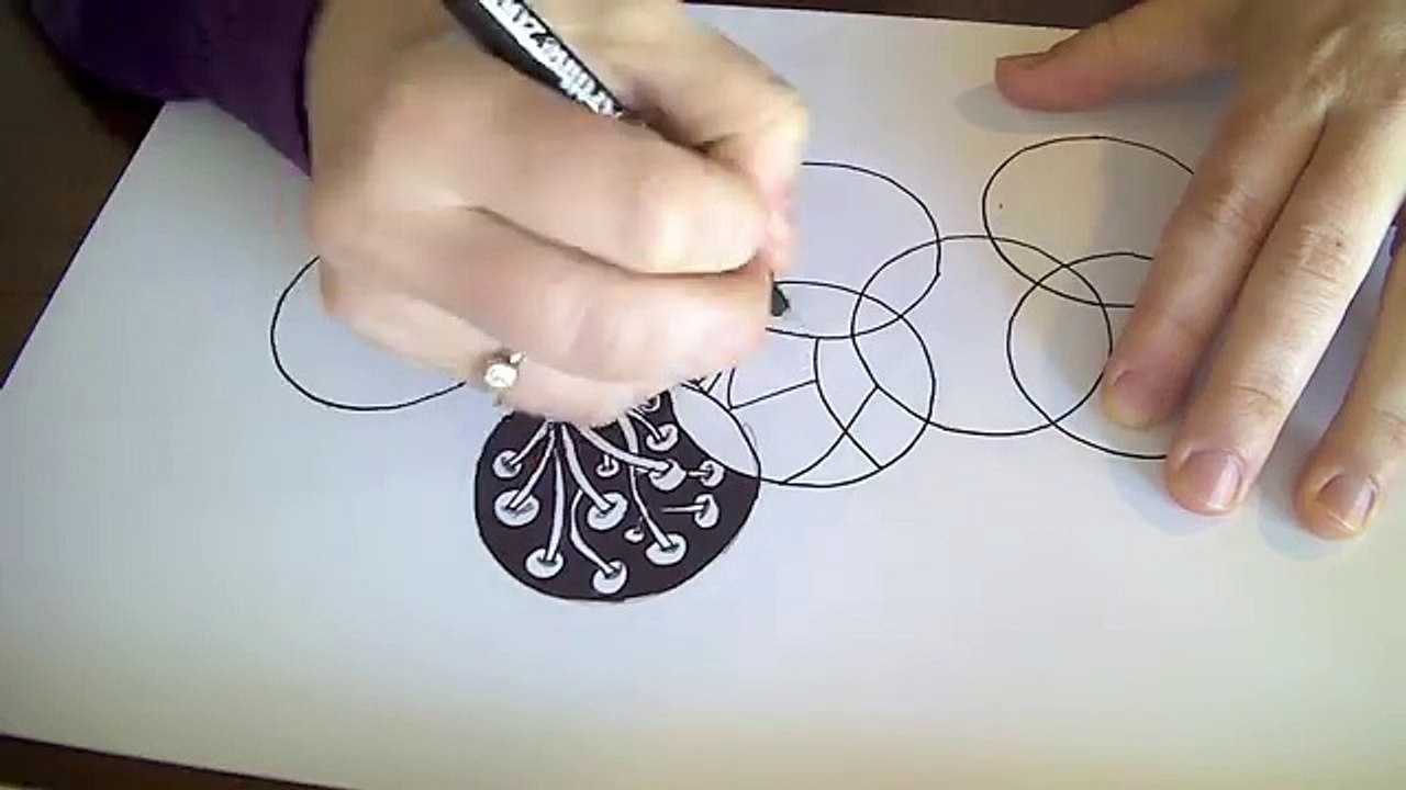 Zentangle Inspired Flowers/ Zendoodle Art / Beginner