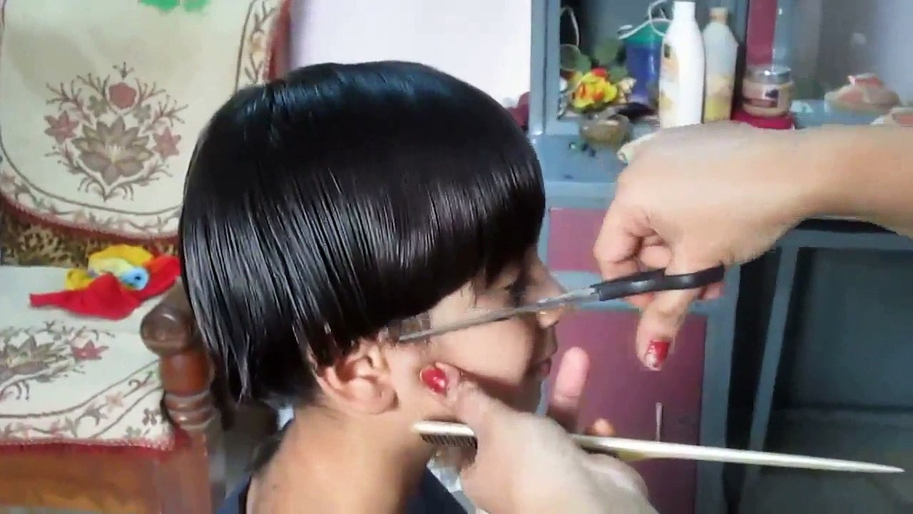 Boy cut haircut or Diana cut haircut for girls full video