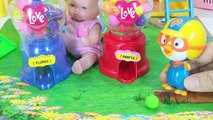 바바파파 스마일 미니 츄잉껌 자판기 와 뽀로로 장난감 놀이 Baba Papa Gumball Vending Machine Pororo toys