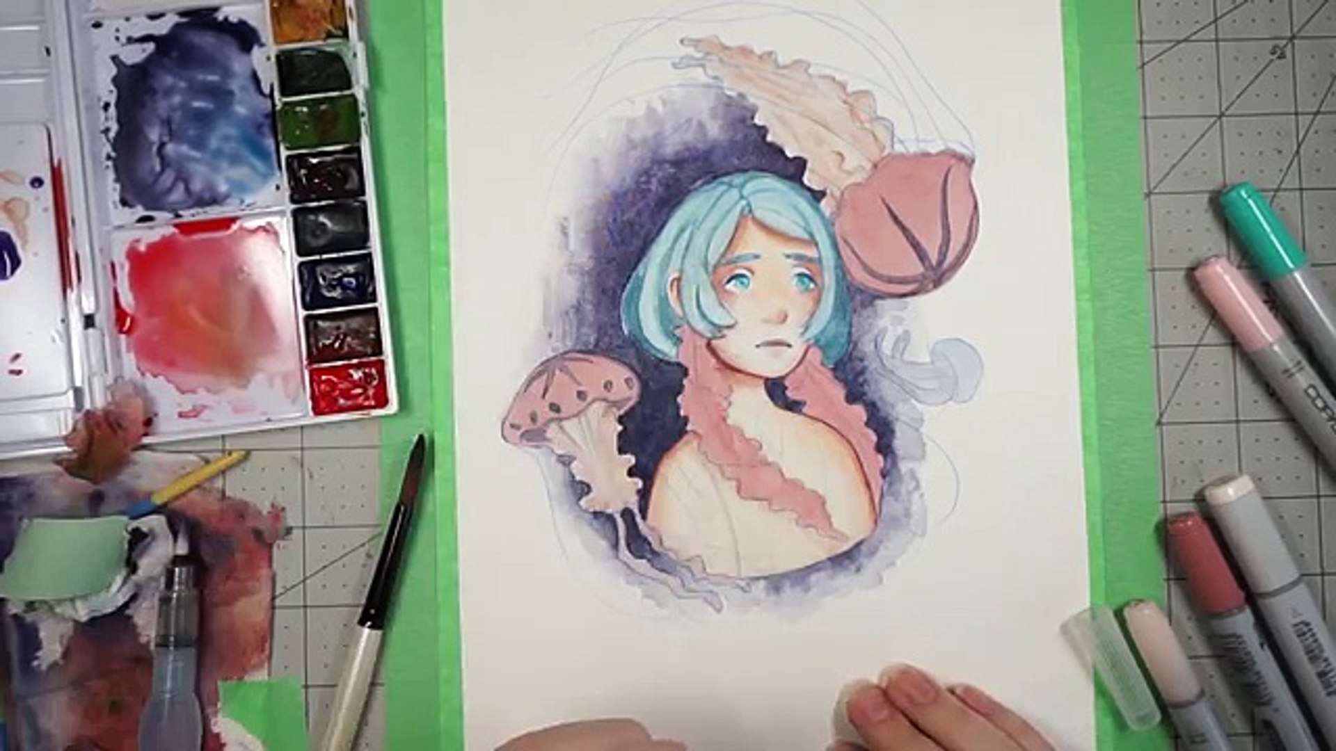 Jellyfish - Watercolour Illustration / Speedpaint