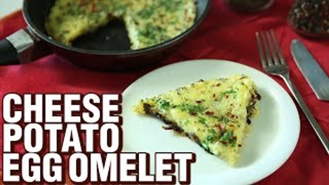 Cheese Potato Egg Omelet Recipe | Egg Omelette With Potato Base And Cheese | Egg Recipe | Smita Deo