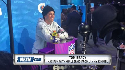 Super Bowl Opening Night: Tom Brady Has Fun with Guillermo From Jimmy Kimmel