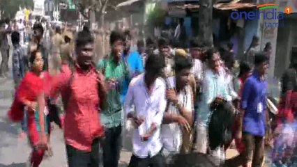 வேலூரில்  போராடிய மாணவர்கள் மீது தடியடி!- வீடியோ