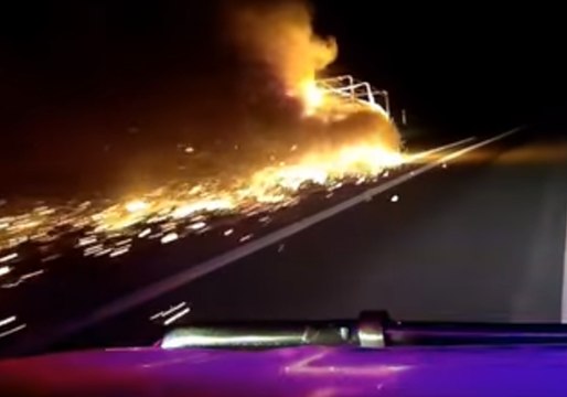 Police Pursue Driver With Burning Trailer on Queensland Highway