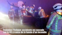 Fontaine-l'Evêque: accidents en cascade sur le R3 à cause de la fumée d'un incendie