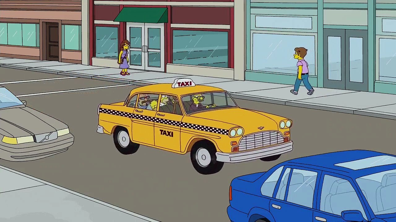 Homer Simpson intenta abandonar a Bart en un taxi