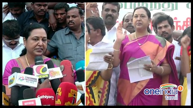 மாட்டு வண்டியில் வந்து போராட்டம் நடத்திய விஜயகாந்த் மனைவி- வீடியோ