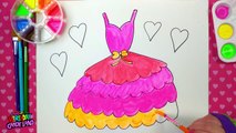 Çocuklar için Çizim Renkli ve Boya Katmanlı Pretty Elbise Boyama Sayfası