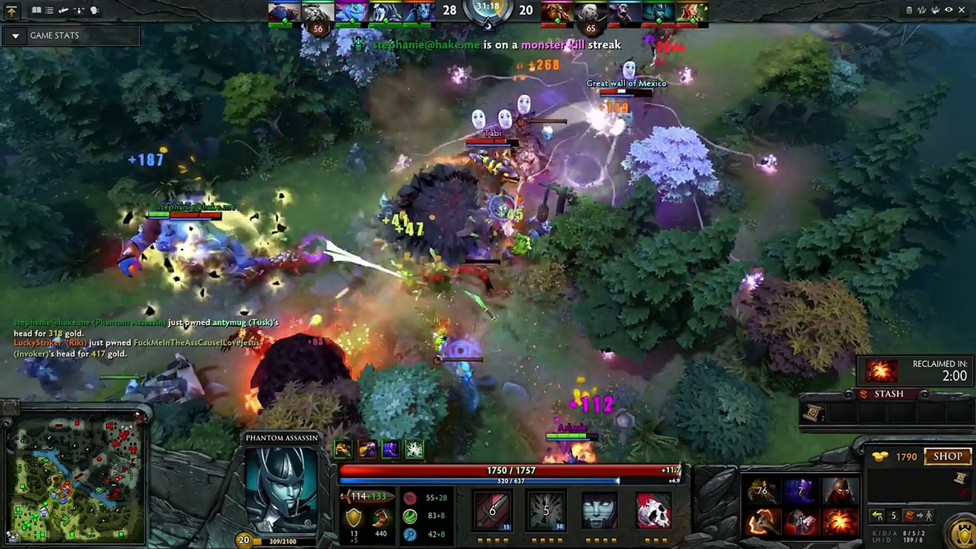 Phantom Assassin 100 Crit Hackscript 1 Year Of Cheating In Dota 2