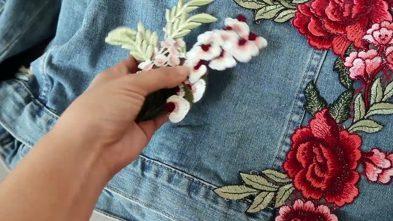 DIY DENIM JACKET ROSE PATCHES | MORE SEREIN