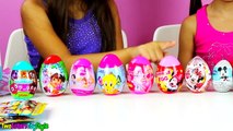 Giant Kinder Surprise Eggs, Chupa Chups Toys Surprise Disney Princess Doc McStuffins Minnie Mickey