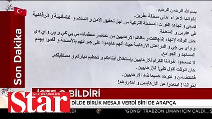 TSK Afrin�e 3 dilde birlik mesajı verdi biri de Arapça